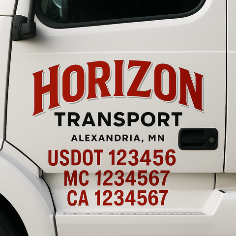 Custom Truck Door Decal Sticker Signs | US DOT Compliant Truck Door Lettering Templates | Make Your Own - Add Your Own Text (2-Pack)