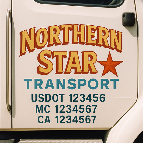 Custom Truck Door Decal Sticker Signs | US DOT Compliant Truck Door Lettering Templates | Make Your Own - Add Your Own Text (2-Pack)