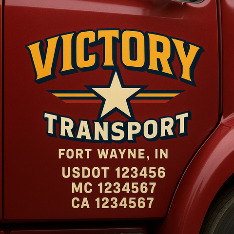 Custom Truck Door Decal Sticker Signs | US DOT Compliant Truck Door Lettering Templates | Make Your Own - Add Your Own Text (2-Pack)