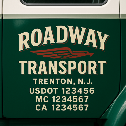 Custom Truck Door Decal Sticker Signs | US DOT Compliant Truck Door Lettering Templates | Make Your Own - Add Your Own Text (2-Pack)