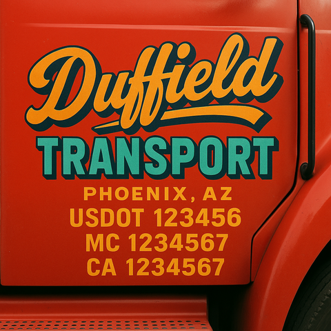 Custom Truck Door Decal Sticker Signs | US DOT Compliant Truck Door Lettering Templates | Make Your Own - Add Your Own Text (2-Pack)