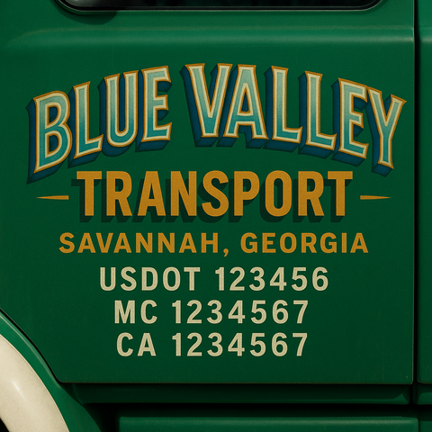 Custom Truck Door Decal Sticker Signs | US DOT Compliant Truck Door Lettering Templates | Make Your Own - Add Your Own Text (2-Pack)