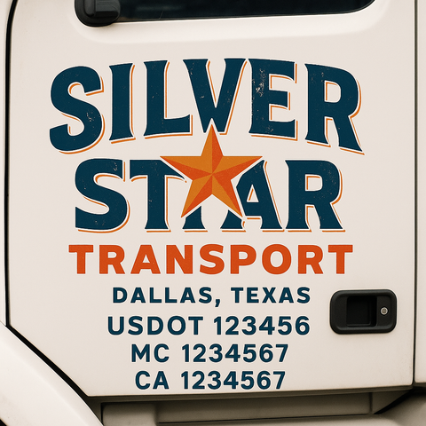 Custom Truck Door Decal Sticker Signs | US DOT Compliant Truck Door Lettering Templates | Make Your Own - Add Your Own Text (2-Pack)