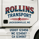 Custom Truck Door Decal Sticker Signs | US DOT Compliant Truck Door Lettering Templates | Make Your Own - Add Your Own Text (2-Pack)