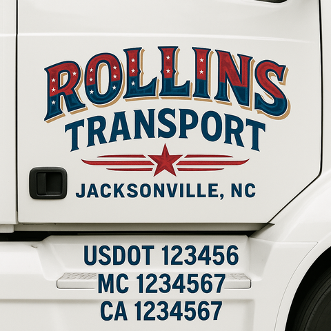 Custom Truck Door Decal Sticker Signs | US DOT Compliant Truck Door Lettering Templates | Make Your Own - Add Your Own Text (2-Pack)