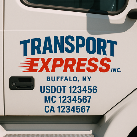 Custom Truck Door Decal Sticker Signs | US DOT Compliant Truck Door Lettering Templates | Make Your Own - Add Your Own Text (2-Pack)