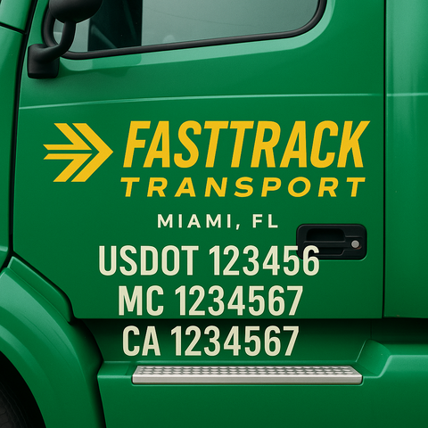 Custom Truck Door Decal Sticker Signs | US DOT Compliant Truck Door Lettering Templates | Make Your Own - Add Your Own Text (2-Pack)