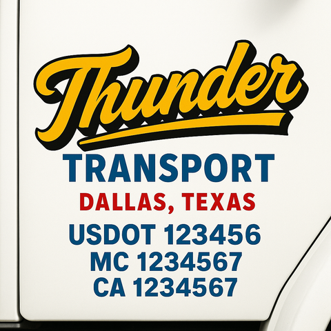 Custom Truck Door Decal Sticker Signs | US DOT Compliant Truck Door Lettering Templates | Make Your Own - Add Your Own Text (2-Pack)