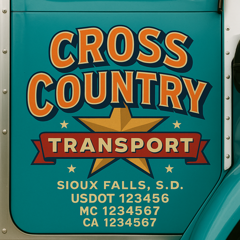 Custom Truck Door Decal Sticker Signs | US DOT Compliant Truck Door Lettering Templates | Make Your Own - Add Your Own Text (2-Pack)