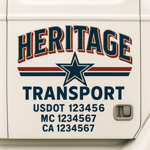 Custom Truck Door Decal Sticker Signs | US DOT Compliant Truck Door Lettering Templates | Make Your Own - Add Your Own Text (2-Pack)