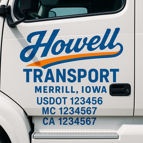 Custom Truck Door Decal Sticker Signs | US DOT Compliant Truck Door Lettering Templates | Make Your Own - Add Your Own Text (2-Pack)