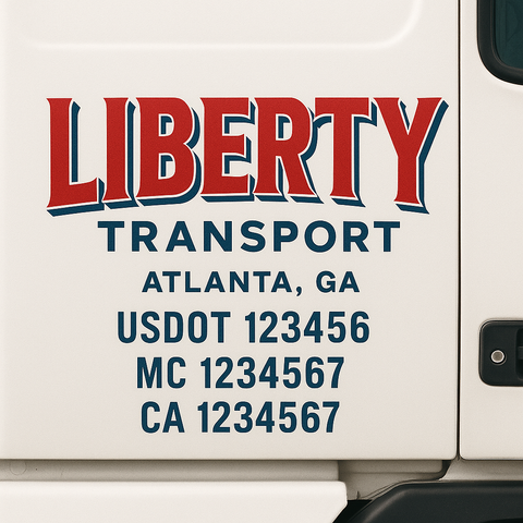 Custom Truck Door Decal Sticker Signs | US DOT Compliant Truck Door Lettering Templates | Make Your Own - Add Your Own Text (2-Pack)