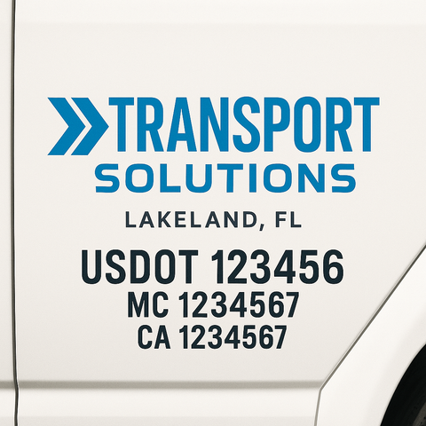 Custom Truck Door Decal Sticker Signs | US DOT Compliant Truck Door Lettering Templates | Make Your Own - Add Your Own Text (2-Pack)