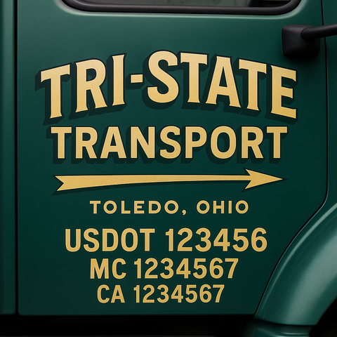 Custom Truck Door Decal Sticker Signs | US DOT Compliant Truck Door Lettering Templates | Make Your Own - Add Your Own Text (2-Pack)