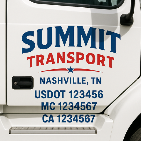 Custom Truck Door Decal Sticker Signs | US DOT Compliant Truck Door Lettering Templates | Make Your Own - Add Your Own Text (2-Pack)