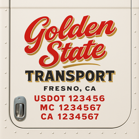 Custom Truck Door Decal Sticker Signs | US DOT Compliant Truck Door Lettering Templates | Make Your Own - Add Your Own Text (2-Pack)