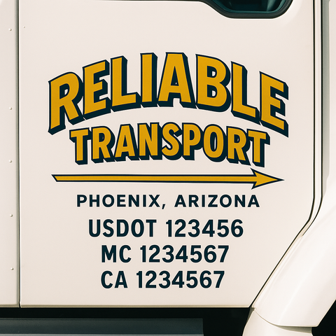 Custom Truck Door Decal Sticker Signs | US DOT Compliant Truck Door Lettering Templates | Make Your Own - Add Your Own Text (2-Pack)