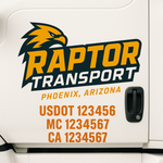 Custom Truck Door Decal Sticker Signs | US DOT Compliant Truck Door Lettering Templates | Make Your Own - Add Your Own Text (2-Pack)