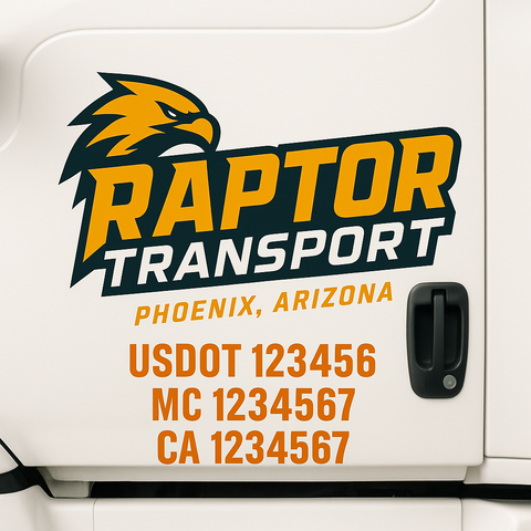 Custom Truck Door Decal Sticker Signs | US DOT Compliant Truck Door Lettering Templates | Make Your Own - Add Your Own Text (2-Pack)