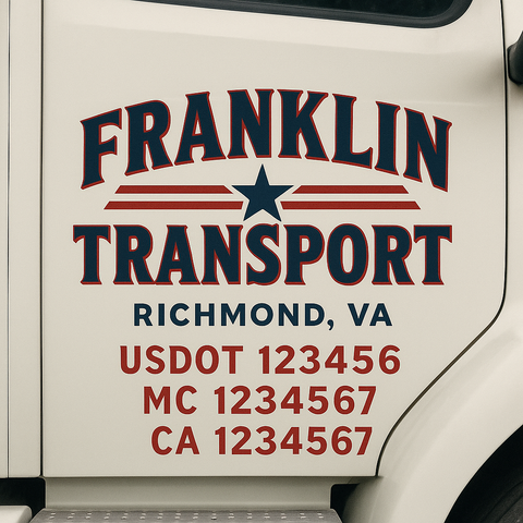 Custom Truck Door Decal Sticker Signs | US DOT Compliant Truck Door Lettering Templates | Make Your Own - Add Your Own Text (2-Pack)