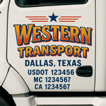 Custom Truck Door Decal Sticker Signs | US DOT Compliant Truck Door Lettering Templates | Make Your Own - Add Your Own Text (2-Pack)