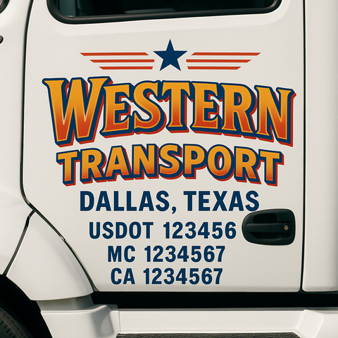 Custom Truck Door Decal Sticker Signs | US DOT Compliant Truck Door Lettering Templates | Make Your Own - Add Your Own Text (2-Pack)