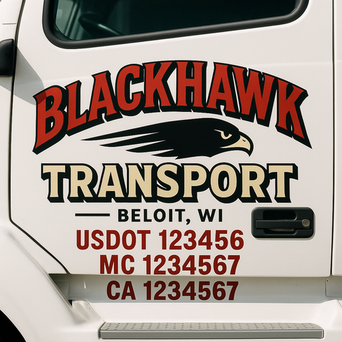 Custom Truck Door Decal Sticker Signs | US DOT Compliant Truck Door Lettering Templates | Make Your Own - Add Your Own Text (2-Pack)