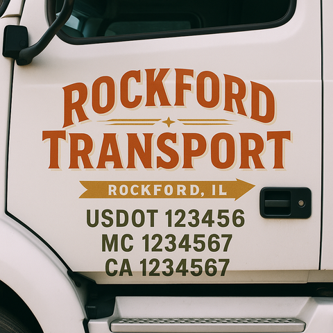 Custom Truck Door Decal Sticker Signs | US DOT Compliant Truck Door Lettering Templates | Make Your Own - Add Your Own Text (2-Pack)
