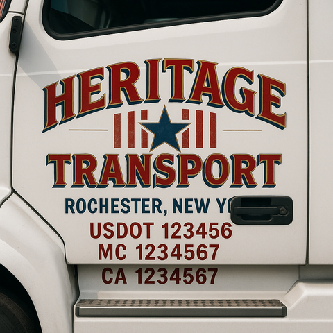 Custom Truck Door Decal Sticker Signs | US DOT Compliant Truck Door Lettering Templates | Make Your Own - Add Your Own Text (2-Pack)