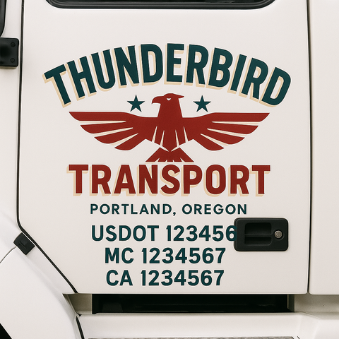 Custom Truck Door Decal Sticker Signs | US DOT Compliant Truck Door Lettering Templates | Make Your Own - Add Your Own Text (2-Pack)