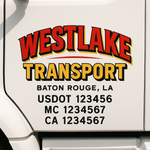 Custom Truck Door Decal Sticker Signs | US DOT Compliant Truck Door Lettering Templates | Make Your Own - Add Your Own Text (2-Pack)