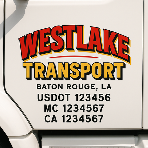 Custom Truck Door Decal Sticker Signs | US DOT Compliant Truck Door Lettering Templates | Make Your Own - Add Your Own Text (2-Pack)