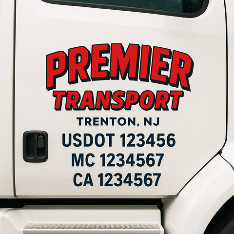 Custom Truck Door Decal Sticker Signs | US DOT Compliant Truck Door Lettering Templates | Make Your Own - Add Your Own Text (2-Pack)