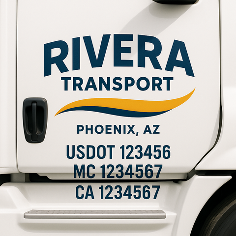 Custom Truck Door Decal Sticker Signs | US DOT Compliant Truck Door Lettering Templates | Make Your Own - Add Your Own Text (2-Pack)