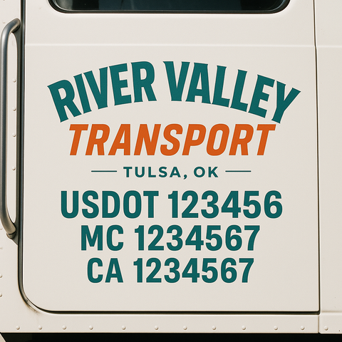 Custom Truck Door Decal Sticker Signs | US DOT Compliant Truck Door Lettering Templates | Make Your Own - Add Your Own Text (2-Pack)