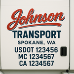 Custom Truck Door Decal Sticker Signs | US DOT Compliant Truck Door Lettering Templates | Make Your Own - Add Your Own Text (2-Pack)