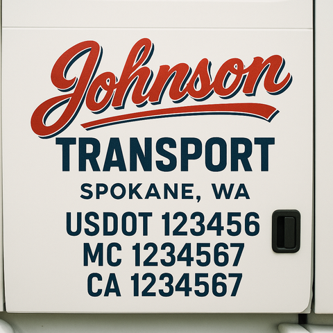Custom Truck Door Decal Sticker Signs | US DOT Compliant Truck Door Lettering Templates | Make Your Own - Add Your Own Text (2-Pack)