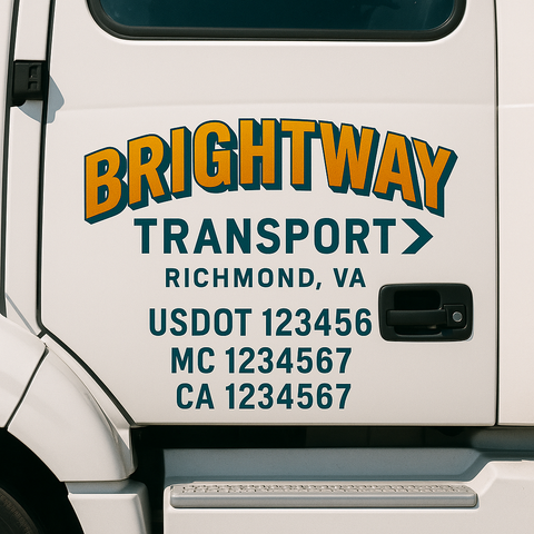 Custom Truck Door Decal Sticker Signs | US DOT Compliant Truck Door Lettering Templates | Make Your Own - Add Your Own Text (2-Pack)