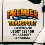 Custom Truck Door Decal Sticker Signs | US DOT Compliant Truck Door Lettering Templates | Make Your Own - Add Your Own Text (2-Pack)
