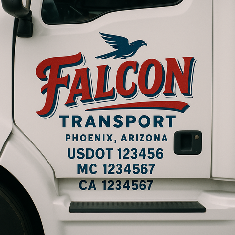 Custom Truck Door Decal Sticker Signs | US DOT Compliant Truck Door Lettering Templates | Make Your Own - Add Your Own Text (2-Pack)