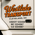 Custom Truck Door Decal Sticker Signs | US DOT Compliant Truck Door Lettering Templates | Make Your Own - Add Your Own Text (2-Pack)