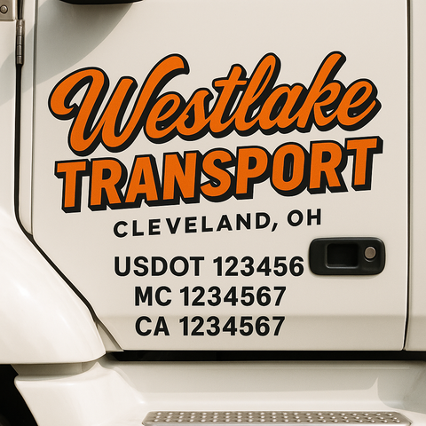 Custom Truck Door Decal Sticker Signs | US DOT Compliant Truck Door Lettering Templates | Make Your Own - Add Your Own Text (2-Pack)