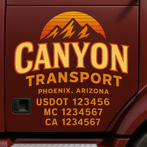 Custom Truck Door Decal Sticker Signs | US DOT Compliant Truck Door Lettering Templates | Make Your Own - Add Your Own Text (2-Pack)