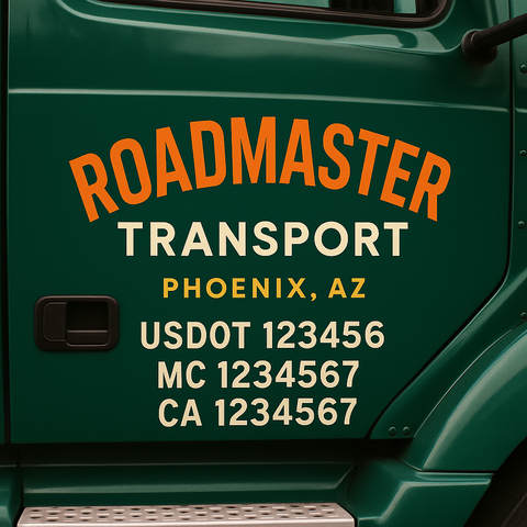 Custom Truck Door Decal Sticker Signs | US DOT Compliant Truck Door Lettering Templates | Make Your Own - Add Your Own Text (2-Pack)