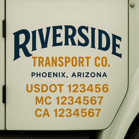 Custom Truck Door Decal Sticker Signs | US DOT Compliant Truck Door Lettering Templates | Make Your Own - Add Your Own Text (2-Pack)