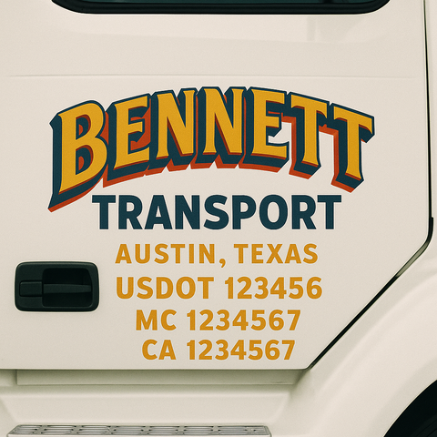 Custom Truck Door Decal Sticker Signs | US DOT Compliant Truck Door Lettering Templates | Make Your Own - Add Your Own Text (2-Pack)