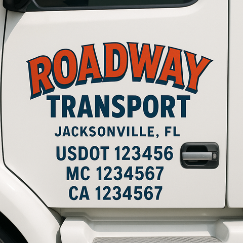 Custom Truck Door Decal Sticker Signs | US DOT Compliant Truck Door Lettering Templates | Make Your Own - Add Your Own Text (2-Pack)