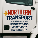 Custom Truck Door Decal Sticker Signs | US DOT Compliant Truck Door Lettering Templates | Make Your Own - Add Your Own Text (2-Pack)