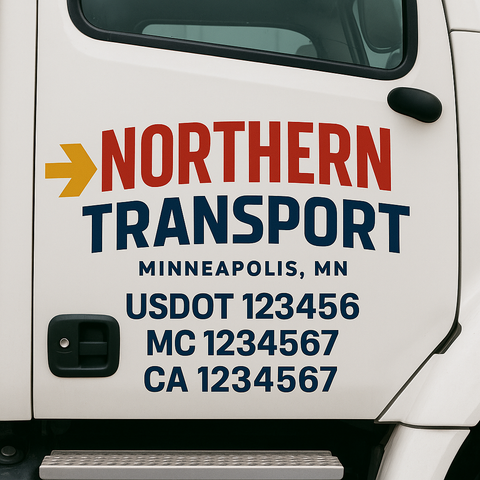 Custom Truck Door Decal Sticker Signs | US DOT Compliant Truck Door Lettering Templates | Make Your Own - Add Your Own Text (2-Pack)