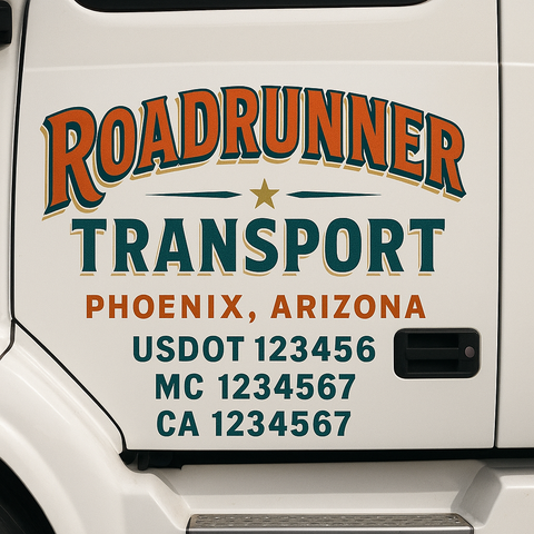 Custom Truck Door Decal Sticker Signs | US DOT Compliant Truck Door Lettering Templates | Make Your Own - Add Your Own Text (2-Pack)